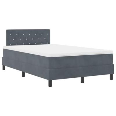 Boxspring bed met matras Donkergrijs 120 x 200 cm Fluweel