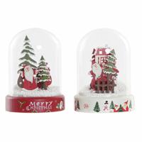 Kerstversiering DKD Home Decor Hars Kristal Kerstman (2 pcs) (9 x 9 x 11 cm) - thumbnail