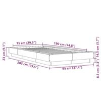 Bedframe met LED-verlichting sonoma eikenkleurig 75x190 cm - thumbnail