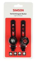 Simson verlichtingsset bullet batterij led 2,5/1,5lux - thumbnail