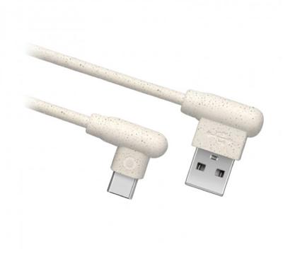 USB 2.0 data- en oplaadkabel - USB Type-C 90° stekker - 35% biologisch afbreekbare materialen