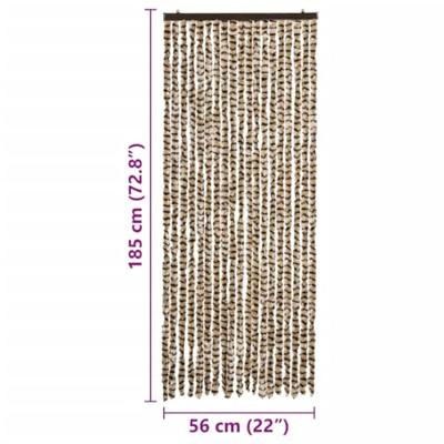 VidaXL Vliegengordijn 56x185 cm chenille beige en bruin VidaXL Vliegengordijn 56x185 cm chenille beige en bruin