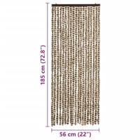 VidaXL Vliegengordijn 56x185 cm chenille beige en bruin - thumbnail