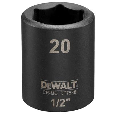 DeWalt Accessoires Impact dop 20mm 1/2" (Kort - 38mm) - DT7538-QZ