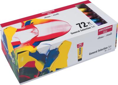 Bruynzeel Amsterdam standard series acrylverf algemene selectie set 20ml, 72dlg.