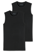 2-Pack mouwloos shirt - 95/5 - Biologisch katoen - Witte mouwloze shirts zonder mouwen met ronde hals - thumbnail