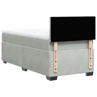 Boxspring met matras fluweel lichtgrijs 90x190 cm - thumbnail