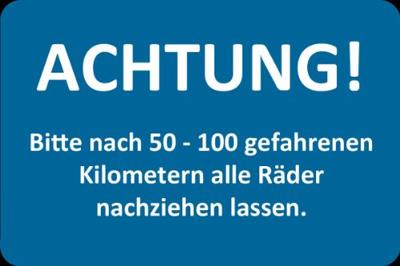 EICHNER kundendienstaufkleber attention wheel nuts to b customer service rec.