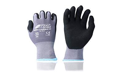 NITRAS SAFETY Nitras fijn gebreide handschoen "flexible fit" glove size 10 knit gray/sw flexible fit
