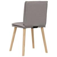 Eetkamerstoelen 4 st draaibaar stof taupe - thumbnail