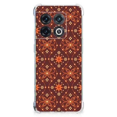 OnePlus 10 Pro Doorzichtige Silicone Hoesje Batik Brown OnePlus 10 Pro Doorzichtige Silicone Hoesje Batik Brown