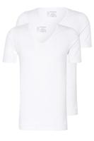 Schiesser T-shirt 95/5 met V-hals 2-pack wit - thumbnail