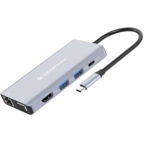 Conceptronic DONN20G notebook dock & poortreplicator Bedraad USB 3.2 Gen 1 (3.1 Gen 1) Type-C Grijs