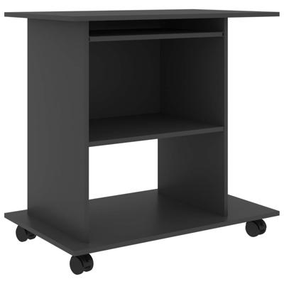 VidaXL Computerbureau 80x50x75 cm spaanplaat grijs VidaXL Computerbureau 80x50x75 cm spaanplaat grijs