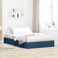 Opslag bed met matras met hoofdeinde Blauw 120 x 200 cm Stof - thumbnail