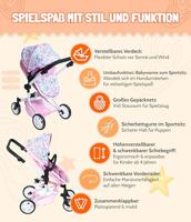 Combi-poppenwagen Mika - Flowers - thumbnail