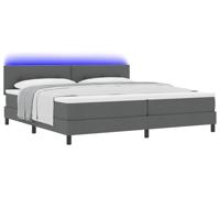 Boxspringbed met matras en LED stof donkergrijs 200x200 cm - thumbnail