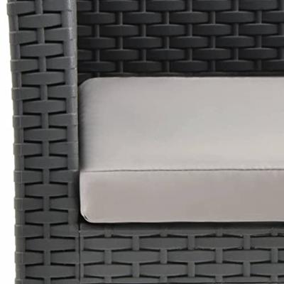 Tuinstoel met kussen antraciet 63x65x76 cm PP rattan Tuinstoel met kussen antraciet 63x65x76 cm PP rattan