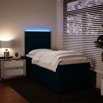 Boxspring met matras fluweel blauw 120x200 cm - thumbnail