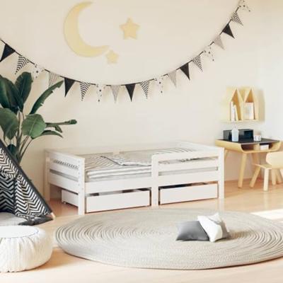 Kinderbedframe met lades 70x140 cm massief grenenhout wit Kinderbedframe met lades 70x140 cm massief grenenhout wit