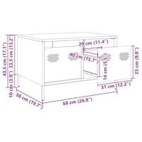 Tv-meubel 68x50x43,5 cm koudgewalst staal zwart - thumbnail