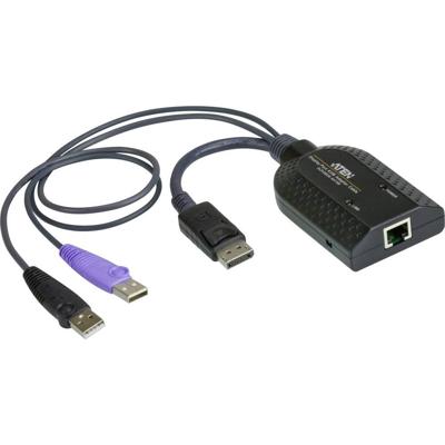 ATEN KVM Adapter [2x USB-A 2.0 stekker, DisplayPort stekker - 1x RJ45-bus] 0.20 m Zwart