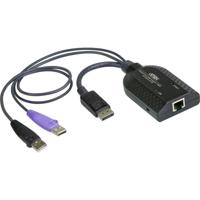 ATEN KVM Adapter [2x USB-A 2.0 stekker, DisplayPort stekker - 1x RJ45-bus] 0.20 m Zwart - thumbnail