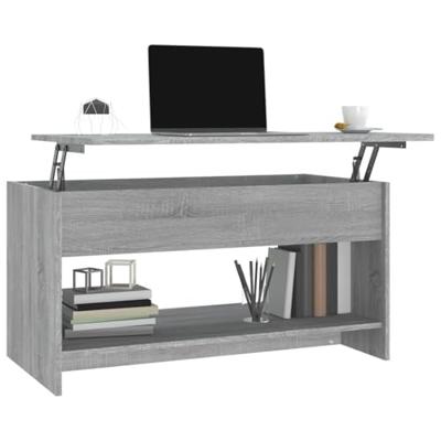 Salontafel 102x50x52,5 cm bewerkt hout grijs sonoma eikenkleur