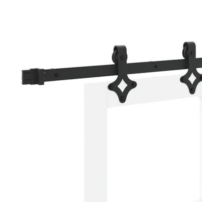 Slidingdeur met Hardware Set 'ORKDAL'Wit Massief Hout & Glas