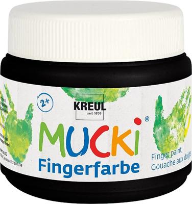 Creativ Company Mucki vingerverf, zwart, 150 ml/ 1 doosje