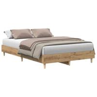 Bedframe zonder matras spaanplaat ambachtelijk eikenkleurig - thumbnail