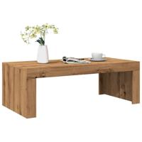 Salontafel 102x50x35 cm bewerkt hout artisanaal eikenkleurig - thumbnail
