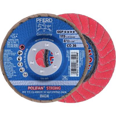 PFERD TOOLS 67789015 PFC 115 CO-FREEZE 36 SGP STRONG INOX Lamellenschijf Diameter 115 mm Boordiameter 22.23 mm Legering op kobaltbasis, Legering op