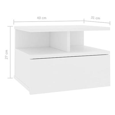 VidaXL Nachtkastjes 2 st 40x31x27 cm bewerkt hout wit