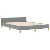 Bedframe met hoofdeinde Lichtgrijs 140 x 190 cm Stof - thumbnail