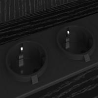 Nachtkastje Zwart eiken 38 x 31 x 61 cm Bewerkt hout - thumbnail