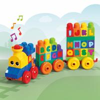 MEGA Bloks Bouwspeelgoed. ABC-blokkentreinset met geluiden en muziek, muzikale ABC-trein, educatief speelgoed voor peuters van 1 - 3, FWK22 - thumbnail