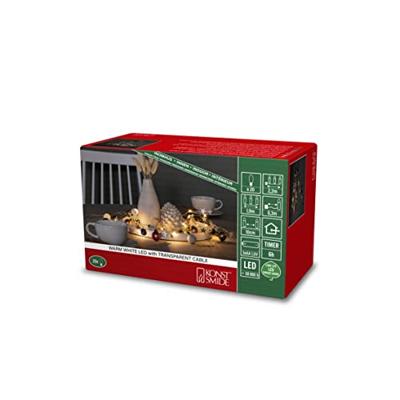 Konstsmide 3291-503 Lichtketting Parel Binnen werkt op batterijen Aantal lampen 20 LED Warmwit Verlichte lengte: 1.9 m Timer