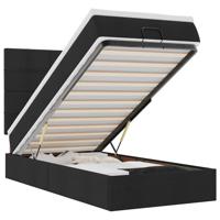 Ottoman bed met matras 120x190 cm stof zwart - thumbnail