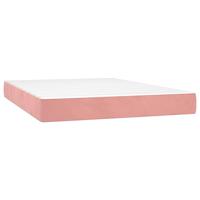 Boxspring met matras fluweel roze 140x190 cm - thumbnail