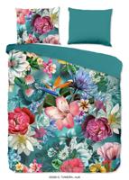 Good Morning Dekbedovertrek "bloemen" - Petrol - (240x200/220 cm) - Katoen - thumbnail