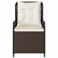 Tuinstoelen 2 st verstelbaar poly rattan bruin - thumbnail