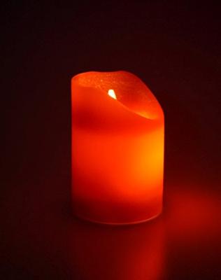 Anna&apos;s Collection LED kaars flame effect rustiek 7.5x12.5cm rood 1 stuks - thumbnail