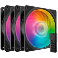 Cooler Master mobius 120p argb 120x120x25 case fans (zwart, 3 stuks, 120 x 120 x 25 mm, pwm) - thumbnail