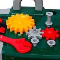 Speelgoedwerkbank met gereedschap voor kinderen kinderkamer groen + grijs - thumbnail