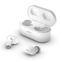 Belkin AUC001btWH SoundForm True Wireless Earbuds (Bluetooth-oordopjes voor iPhone, Samsung, Google, bedieningsknoppen, draagbaar oplaadhoesje, 24 uur luistertijd, ruisisolatie, zweetbestendig, wit),Eén maat,Kleur: wit - thumbnail