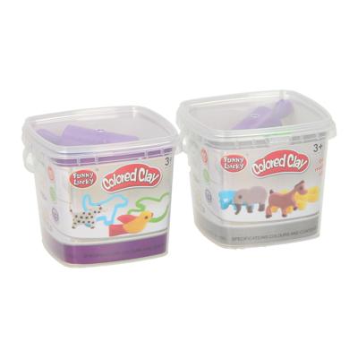 Lobbes Kleiset in opbergbox met uitsteek dierenvormen - 3 kleuren klei