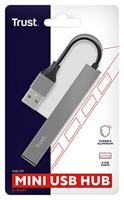 Trust Trust Halyx Aluminium 4-Port Mini USB Hub - Hub 23786 USB-hub 4 poorten USB-A USB 2.0 480 MBit/s - thumbnail