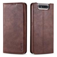 Voor Galaxy A80/A90 AZNS retro textuur magnetische horizontale Flip PU lederen draagtas met houder & kaartsleuven & fotolijstjes (bruin) - thumbnail