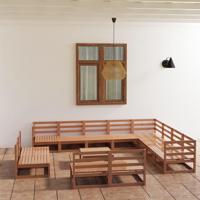 13-delige Loungeset massief grenenhout honingbruin - thumbnail